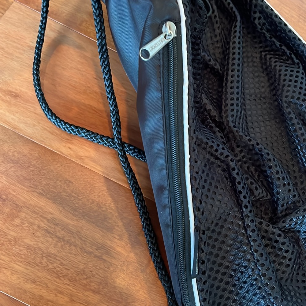 Black Mesh Drawstring Backpack - image 5